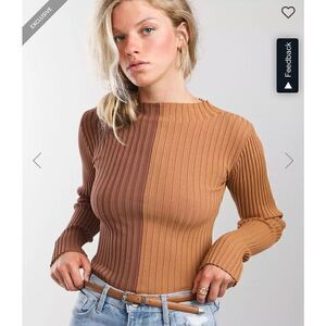 Red by BKE Ribbed Color Block Top, women’s XL